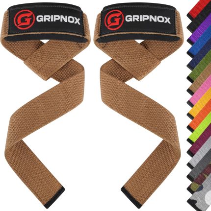 GRIPNOX Cotton Lifting Straps - Brown