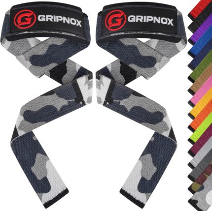 GRIPNOX Cotton Lifting Straps - Gray Camo