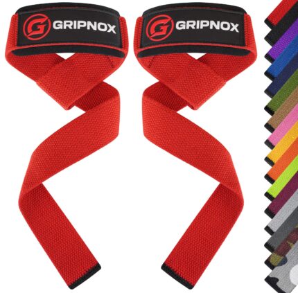 GRIPNOX Cotton Lifting Straps - Red - available colors view