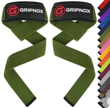 GRIPNOX Cotton Lifting Straps - Army Green - available colors view