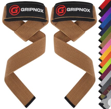 GRIPNOX Cotton Lifting Straps - Brown - available colors view