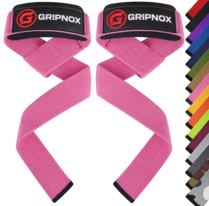 GRIPNOX Cotton Lifting Straps - Pink - available colors view