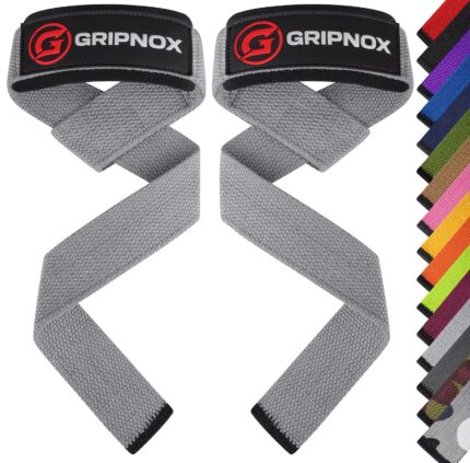 GRIPNOX Cotton Lifting Straps - Grey - available colors view