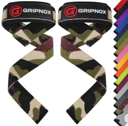 GRIPNOX Cotton Lifting Straps - Army Camouflage - available colors view