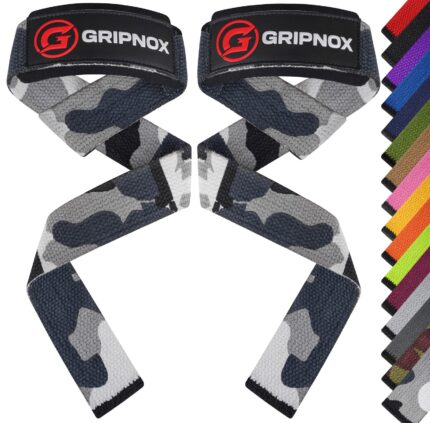 GRIPNOX Cotton Lifting Straps - Grey Camouflage - available colors view
