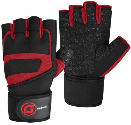 Gripnox Half Finger Gym Gloves – Red