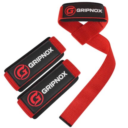 GRIPNOX Cotton Lifting Straps - Red - main product image