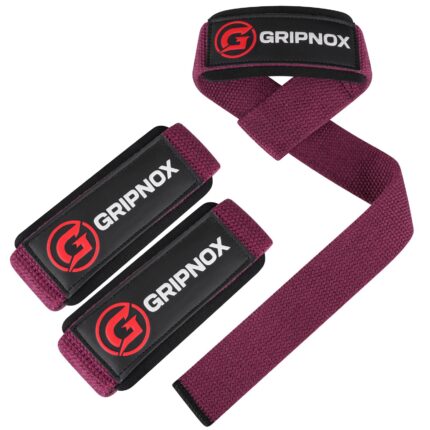 GRIPNOX Cotton Lifting Straps - Mehroon - main product image