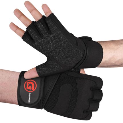 Gripnox Half Finger Gym Gloves – Black detail