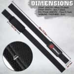 GRIPNOX Cotton Lifting Straps - Black - dimensions infographic