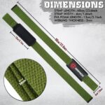 GRIPNOX Cotton Lifting Straps - Army Green - dimensions infographic