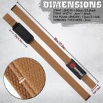 GRIPNOX Cotton Lifting Straps - Brown - dimensions infographic