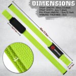 GRIPNOX Cotton Lifting Straps - F Green - dimensions infographic
