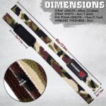 GRIPNOX Cotton Lifting Straps - Army Camouflage - dimensions infographic