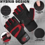Gripnox Half Finger Gym Gloves – Red detail