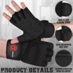 Gripnox Half Finger Gym Gloves – Black detail