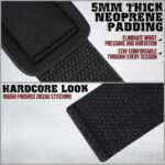 GRIPNOX Cotton Lifting Straps - Black - padding and stitching detail