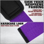 GRIPNOX Cotton Lifting Straps - Purple - padding and stitching detail