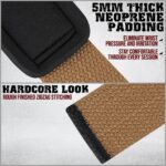 GRIPNOX Cotton Lifting Straps - Brown - padding and stitching detail