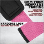 GRIPNOX Cotton Lifting Straps - Pink - padding and stitching detail