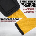 GRIPNOX Cotton Lifting Straps - Yellow - padding and stitching detail