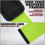 GRIPNOX Cotton Lifting Straps - F Green - padding and stitching detail
