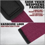 GRIPNOX Cotton Lifting Straps - Mehroon - padding and stitching detail