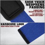 GRIPNOX Cotton Lifting Straps - Blue - padding and stitching detail