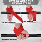 GRIPNOX Cotton Lifting Straps - Red - how to wear guide