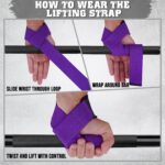GRIPNOX Cotton Lifting Straps - Purple - how to wear guide