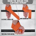 GRIPNOX Cotton Lifting Straps - Orange - how to wear guide